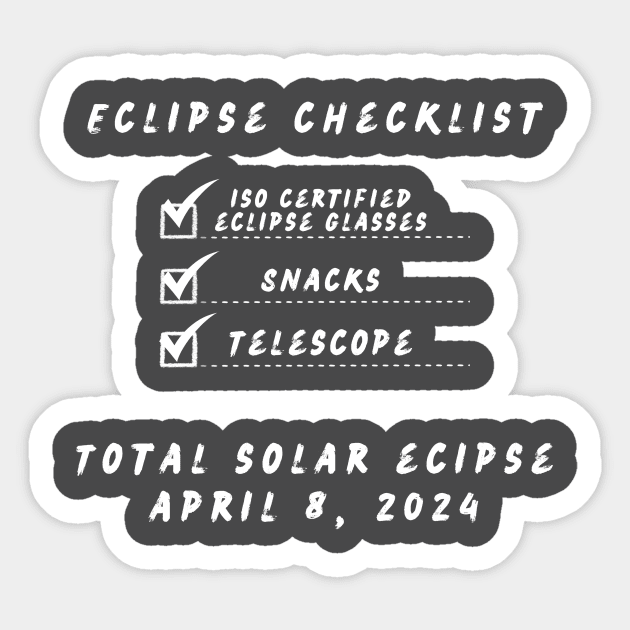 Eclipse Checklist Meme Sticker by Total Solar Eclipse